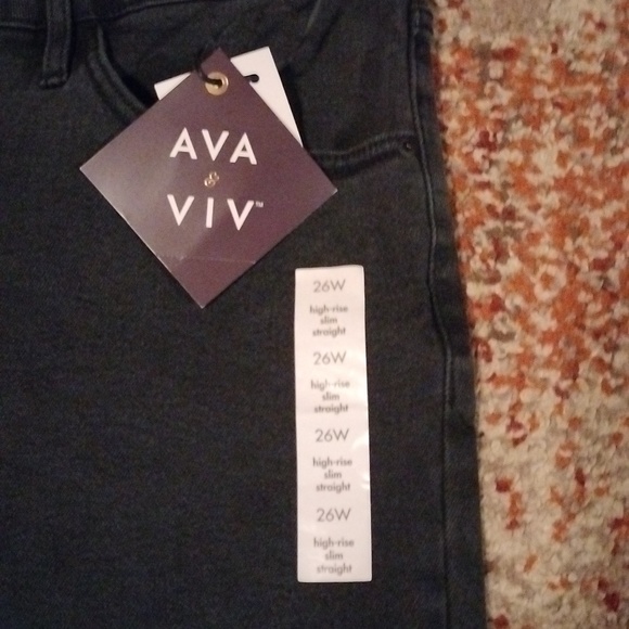 Women's plus size Ava and Viv black jeans size 26w NWT - Picture 2 of 10